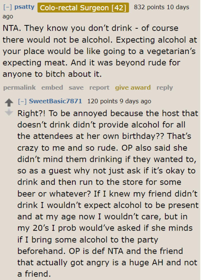 Even if the OP failed to tell her friends that she wouldn't serve alcohol, her friends were still rude.