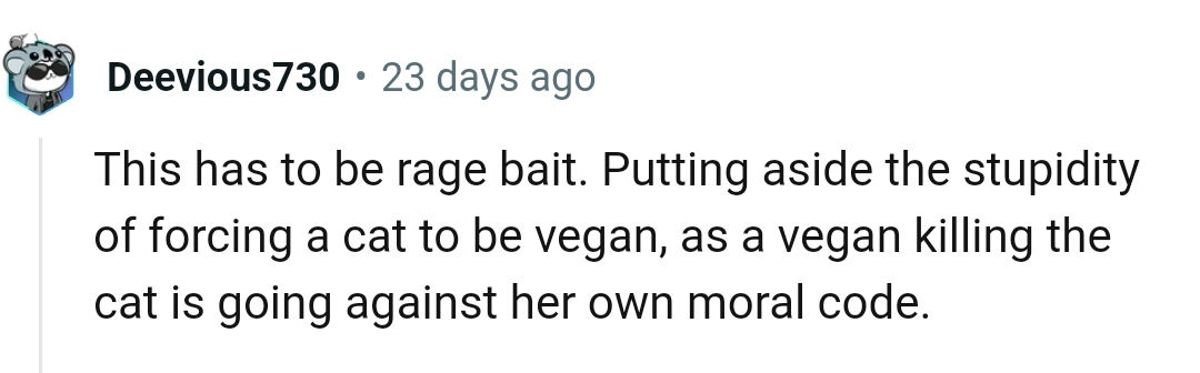 Killing a Cat Is Going Against the Moral Vegan Code
