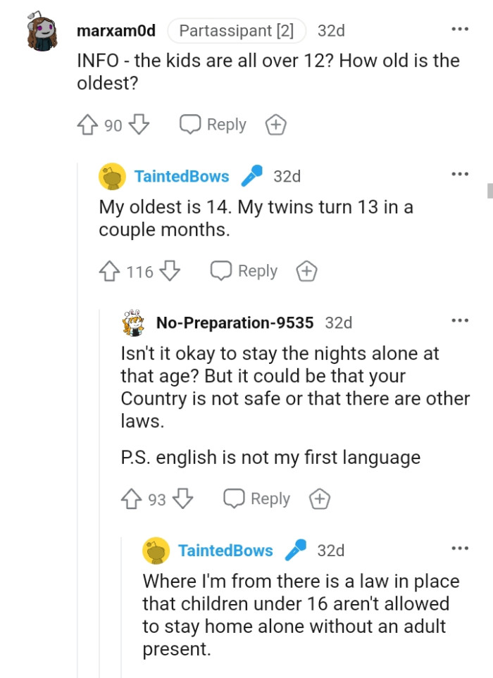 The OP's kids are teenagers