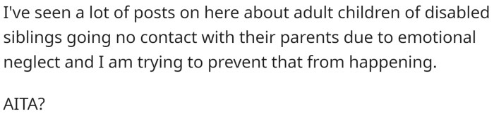 He is trying to prevent his daughter from going NC when she grows up