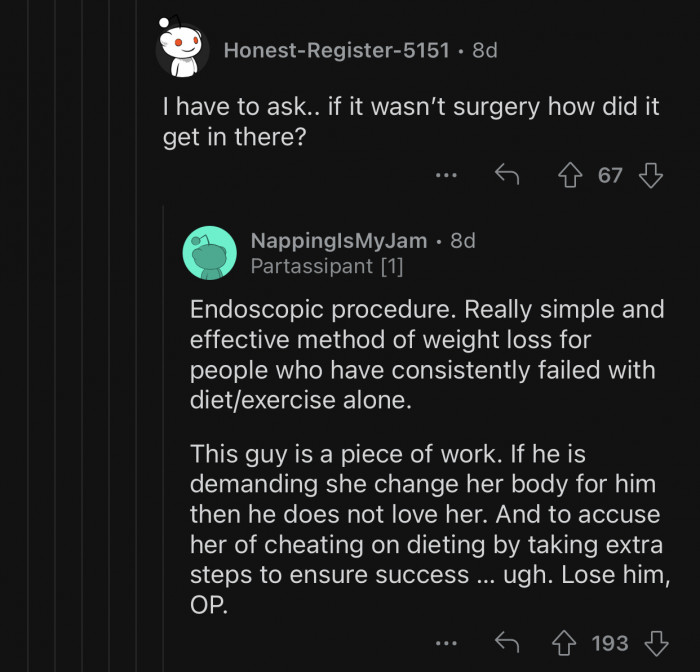 This user asked about some specifics of the procedure, and another user gave an explanation.