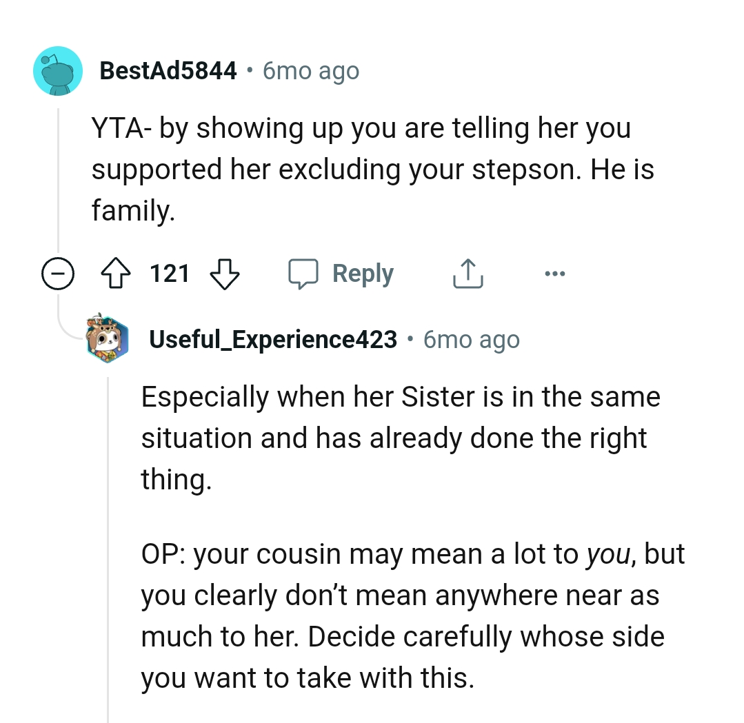 OP's stepson is family