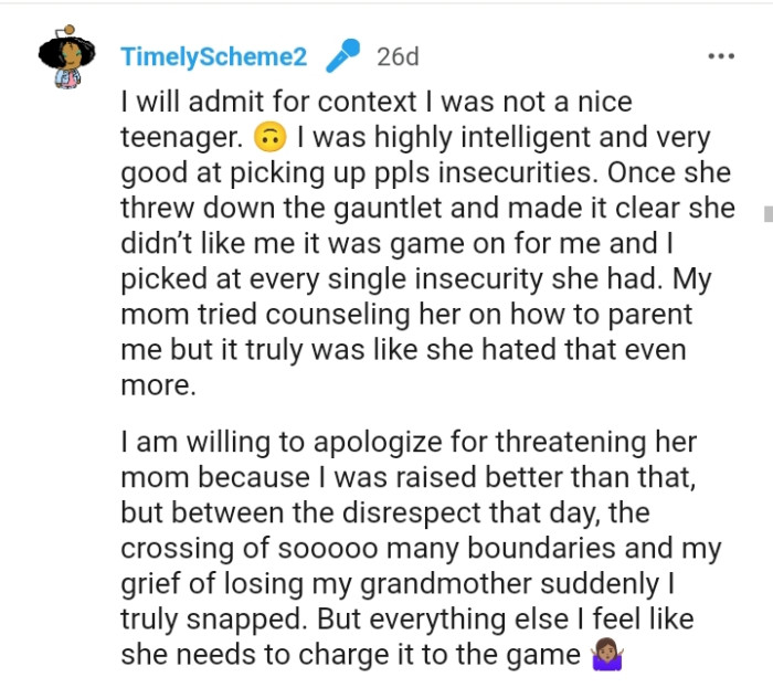 The OP also had a confession to make in the comments