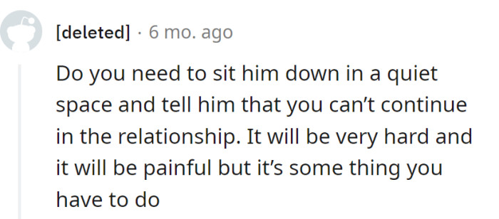 Time for her to have the breakup talk: 