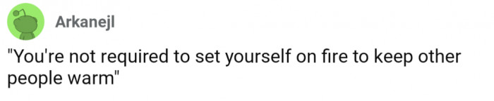 You don't have to sacrifice yourself