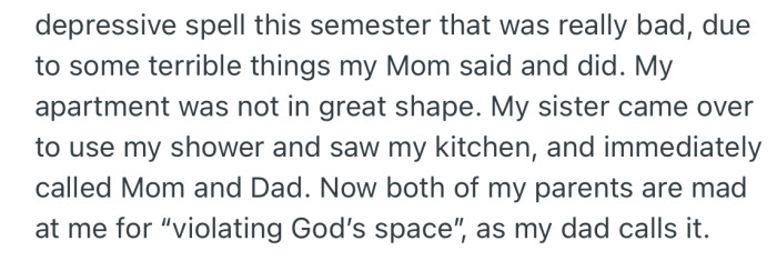 Now, OP's parents are mad that she isn't eager to accept their suggestion