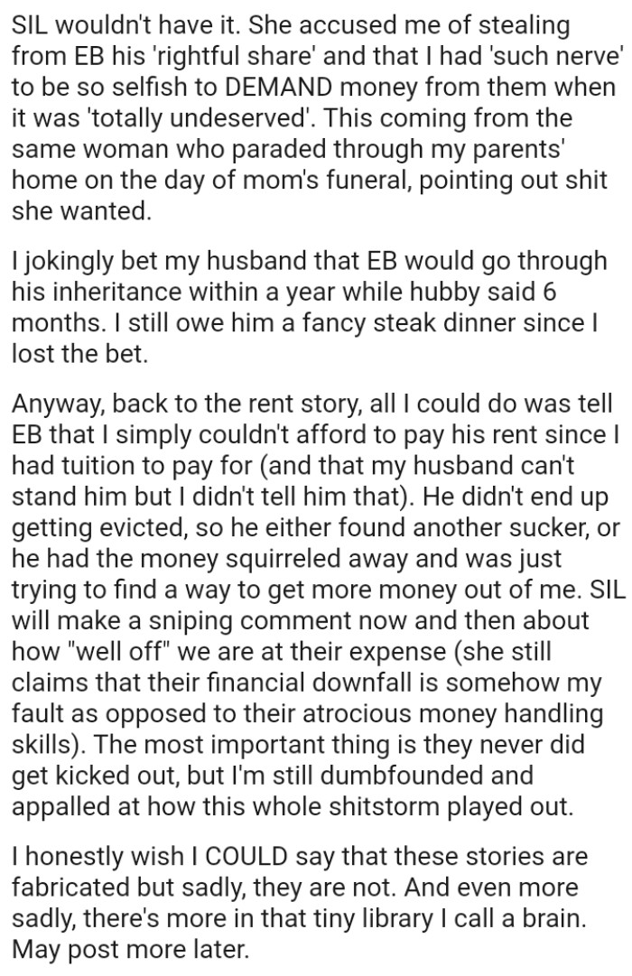 The most important thing is they never did get kicked out, but the OP is still dumbfounded