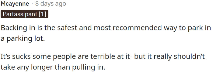 Some people are terrible at backing in.