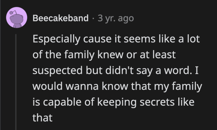 Why was OP the only one who noticed that anything was amiss? They were so quick to blame her, too, as if they were all in on the secret.