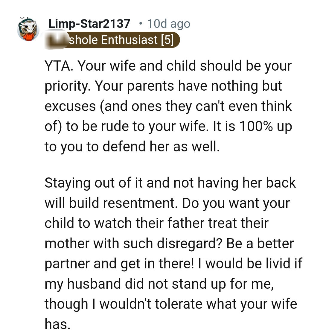 This Redditor Would Not Tolerate What the OP's Wife Has