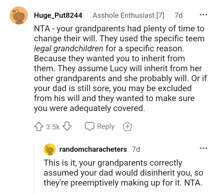 The OP's grandparents had plenty of time to change their will