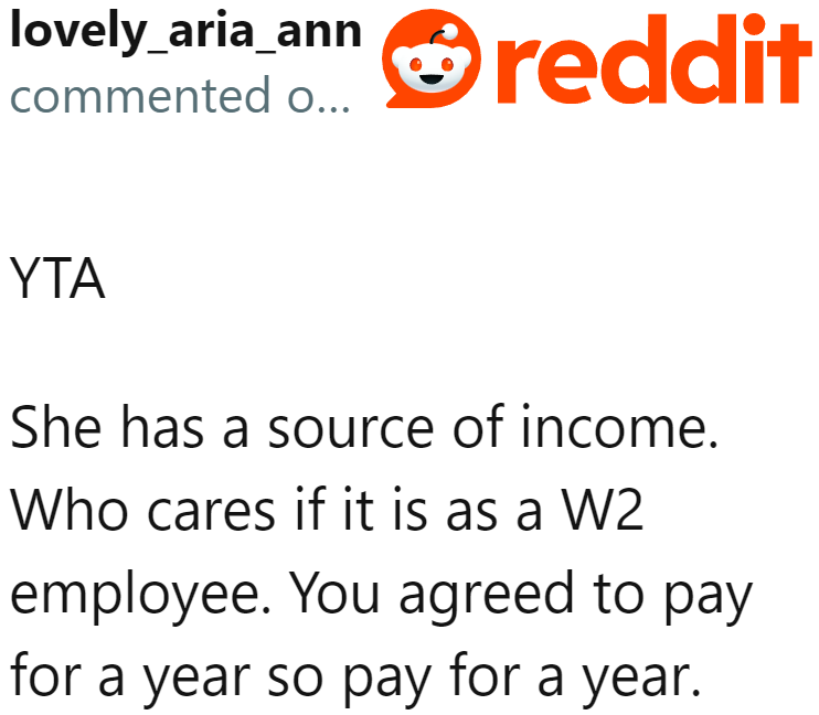 One Redditor believes that the OP shouldn't back out on her word because OnlyFans is already a source of income.