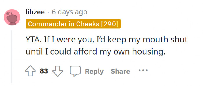 This person has a point. It’s best if we respond only in the appropriate place.