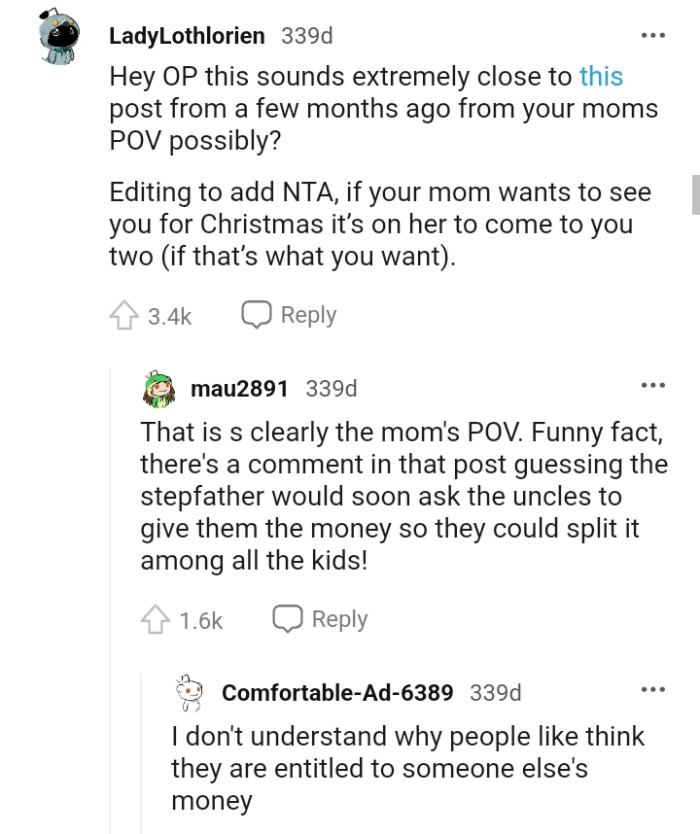 It's up to OP's mom to come for them