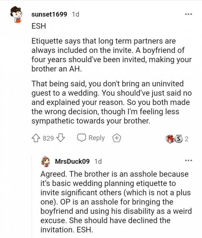 You don't bring an uninvited guest to a wedding