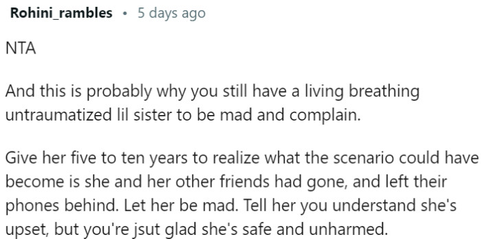 You Made the Right Call in Prioritizing Your Sister's Safety, Even If She's Upset About It