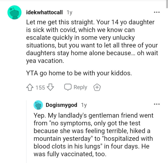 Go home to your children, OP