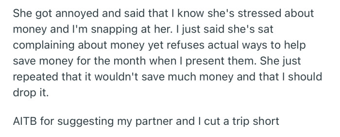 OP Is Now Contemplating Cutting the Trip Short