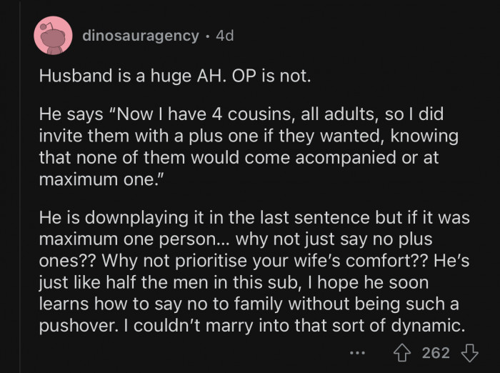 Op's husband downplayed it and contributed to the problem.