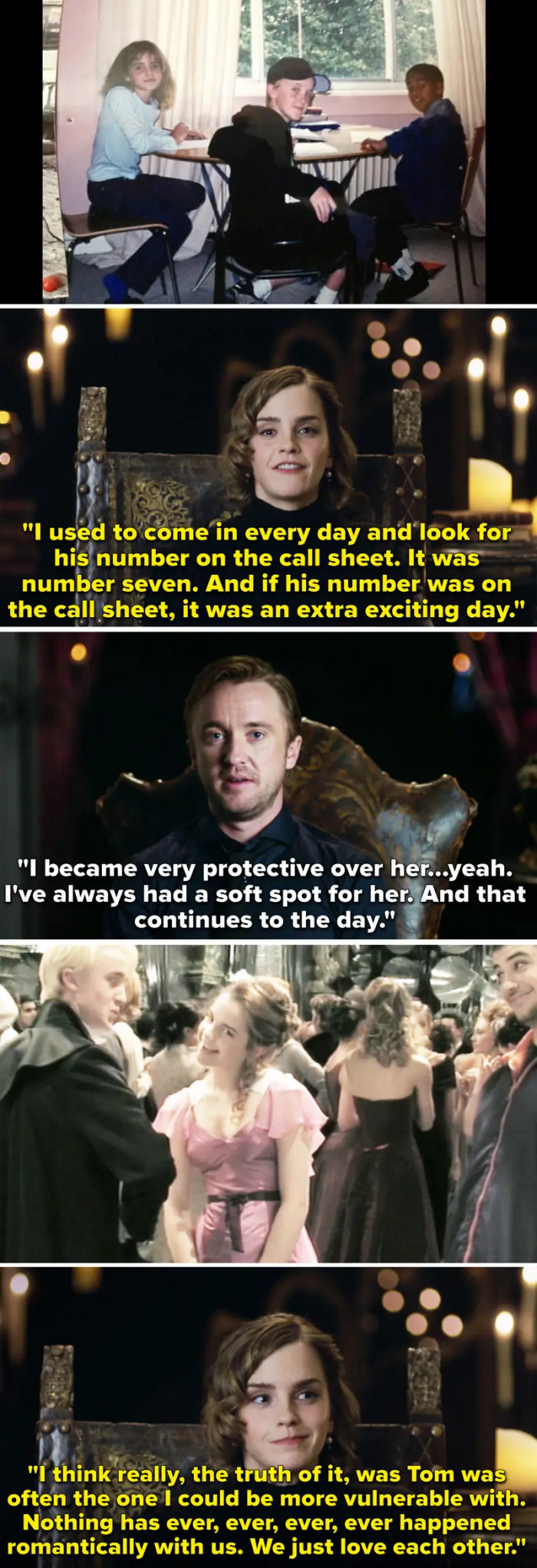 30. During the Harry Potter reunion, when Emma Watson and Tom Felton discussed how much they love and care for each other.