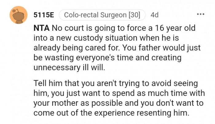 Your father will just be wasting everyone's time.