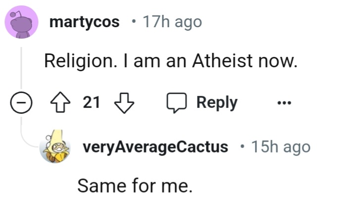 This user found out something quite disheartening about religion. Now they want nothing to do with it