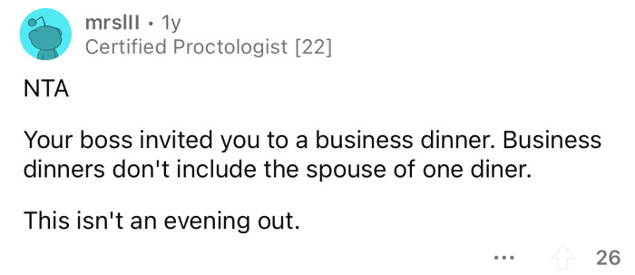 It's a business dinner!