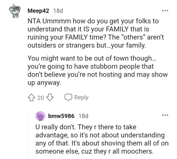 The OP might want to be out of town, though