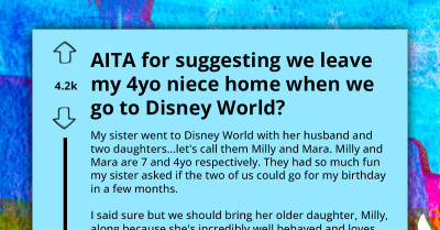 Aunt Has Dilemma About Taking Only One Niece To Disney World, Considering The Other's Behavior
