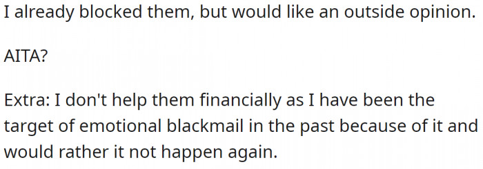 So she wanted to hear third-party opinions.