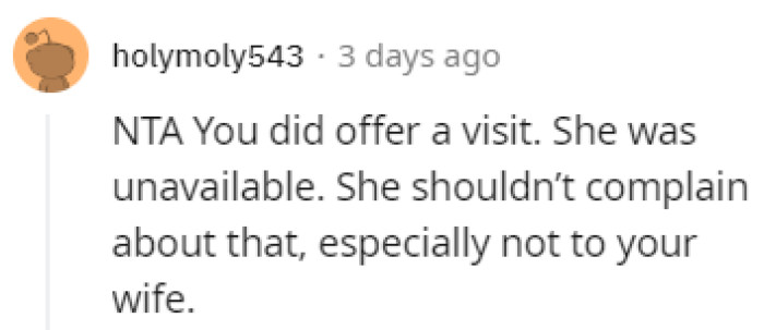 She wasn't available