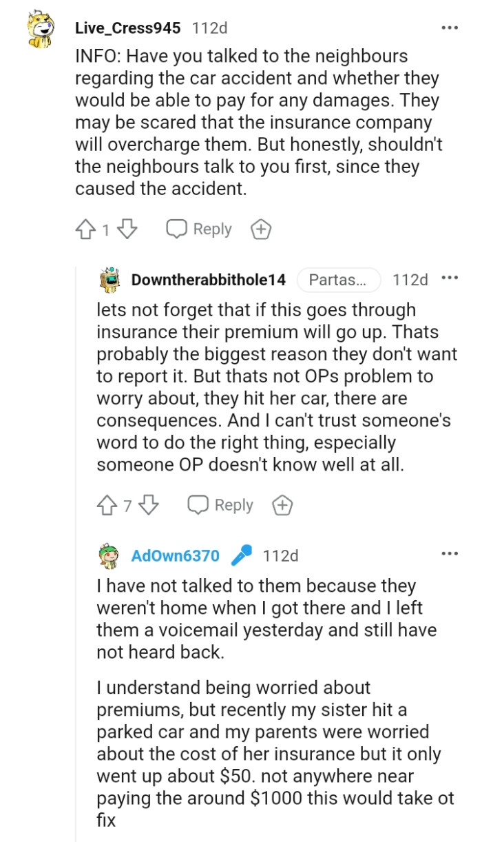 Shouldn't the neighbors talk to the OP first?