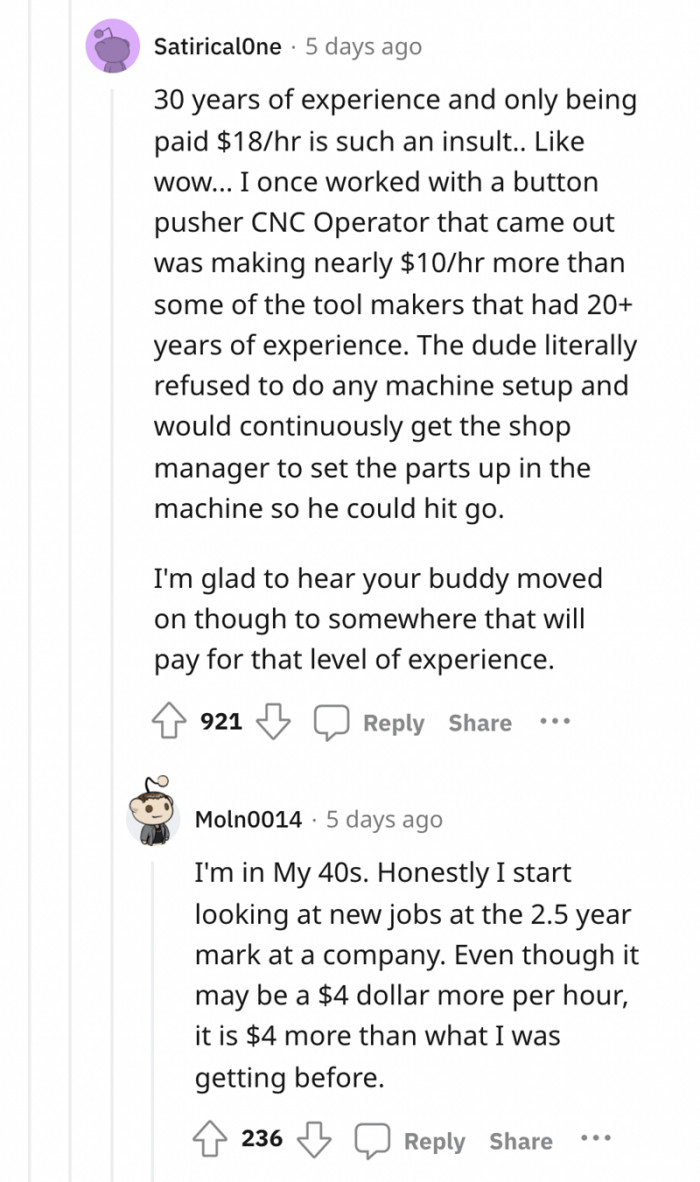 Sometimes, it's not worth staying in one company for more than two and a half years.