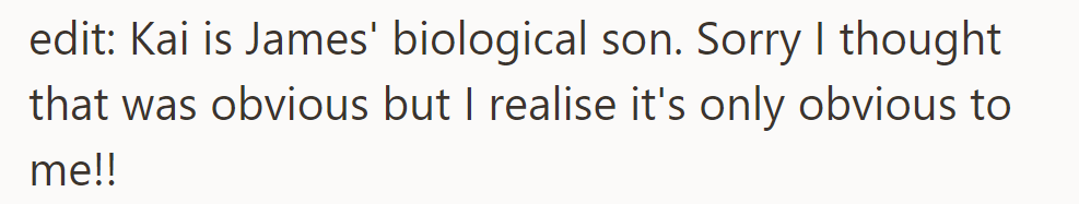 James implied she's unhappy about Luca being her stepson, despite her love for him. Kai is James' biological son.