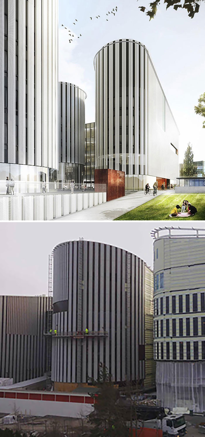 "An Expectation Image Of Metropolia’s Myllypuro Campus vs. An Image From Reality"