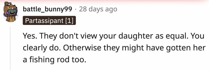 That should have been the first indicator they saw OP's daughter differently.