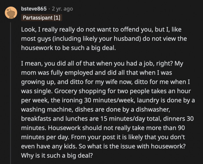 This comment sounds rather ignorant, condescending, and highly misogynistic wouldn't you agree?