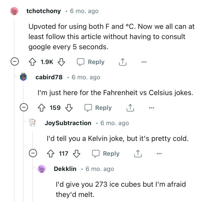 Here Come the Fahrenheit and Celsius Jokes