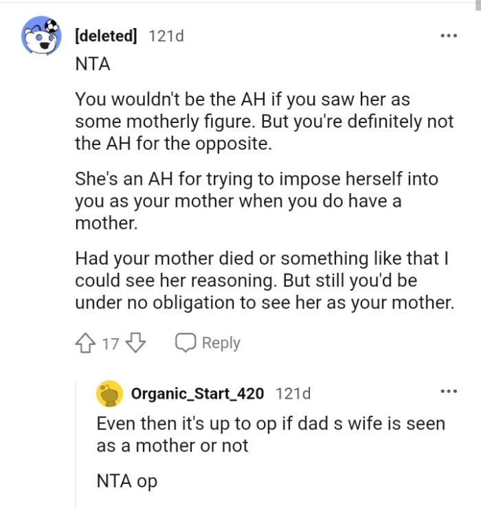 Seeing her as a mother figure