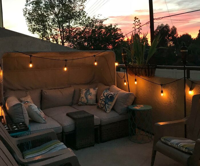 Loveseat for a romantic yard.