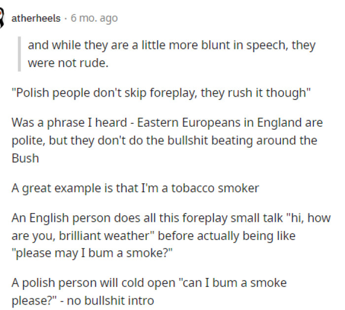 This is a pretty interesting way to look at things, and it seems that people all agree that if she's being rude, then that's a problem.