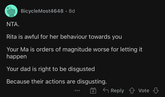 The dad has every right to be disgusted.