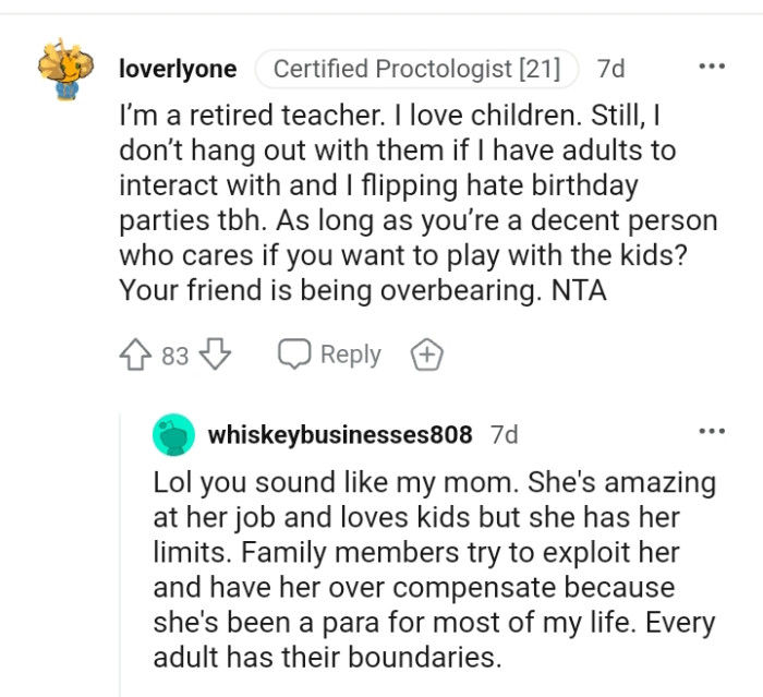 This Redditor loves children but doesn't hang out with them