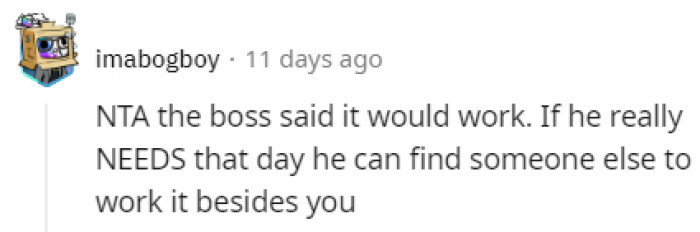 Boss said it was okay