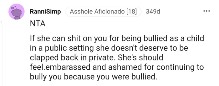 Imagine a mom bullying her daughter for being bullied