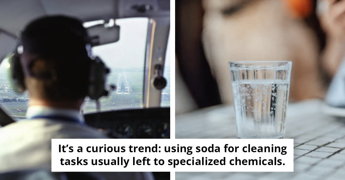 Pilot shares the surprising reason soda is used to clean airplane windshields.