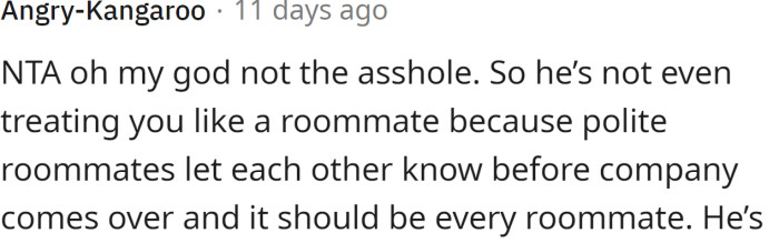 Even roommates get better treatment