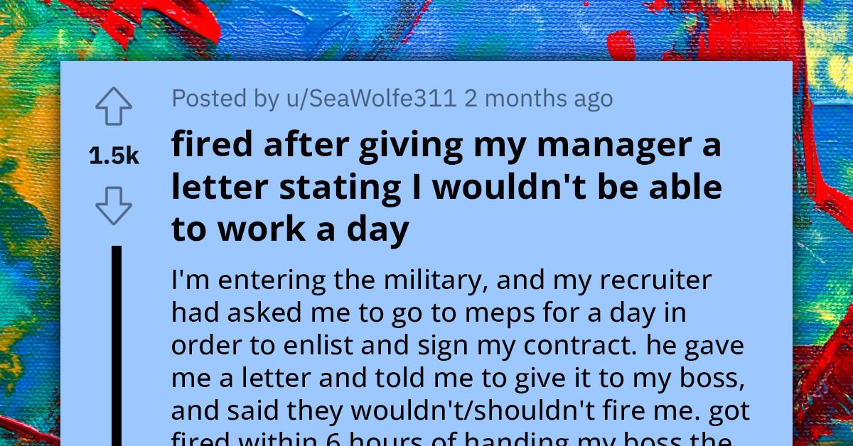 Redditor Gets Fired For Requesting One Day Absence From Work To Enlist In The Army