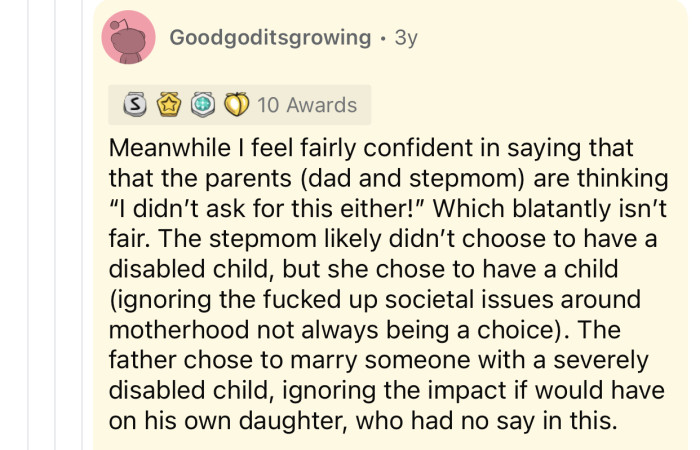 The dad probably knew the impact his marriage would have on his own daughter.