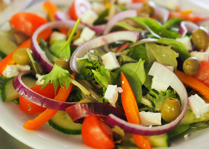 6. Big slices of onion in my salad. I'm going to have to pluck it all out to chop it up to distribute the flavor. Just put chopped onion in a cup on the side.